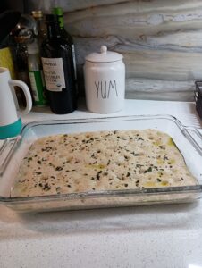 Sourdough Focaccia before baking